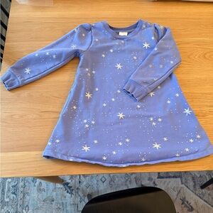 5T Hanna Andersson Purple Star Print Long Sleeve sweatshirt Dress